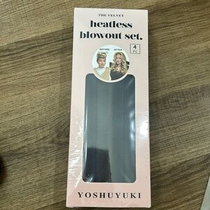 Heatless Overnight Hair Curling Set with Large Silk Brown Headband and Rollers